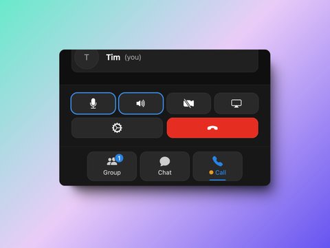 Call Controls for Microphone, Camera and Screen