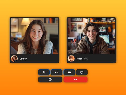 Screenshot of GroupTube playing a YouTube Video and Video Call of two people