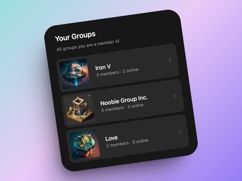 A User's own Groups on GroupTube