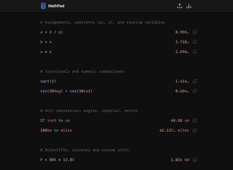 The MathPad app